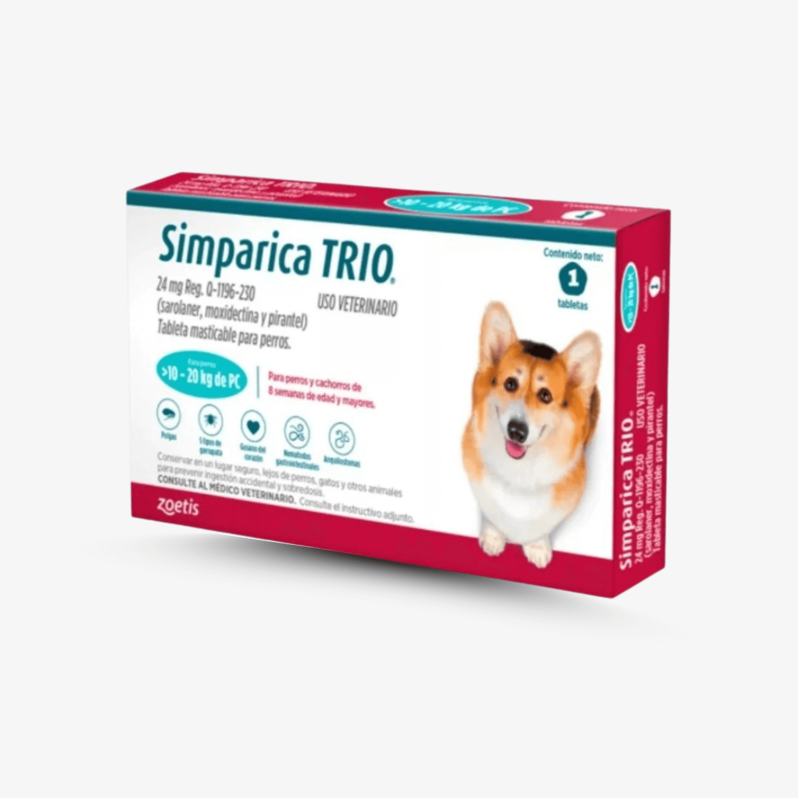 Simparica Trio para Perros – 1 Tableta Masticable
