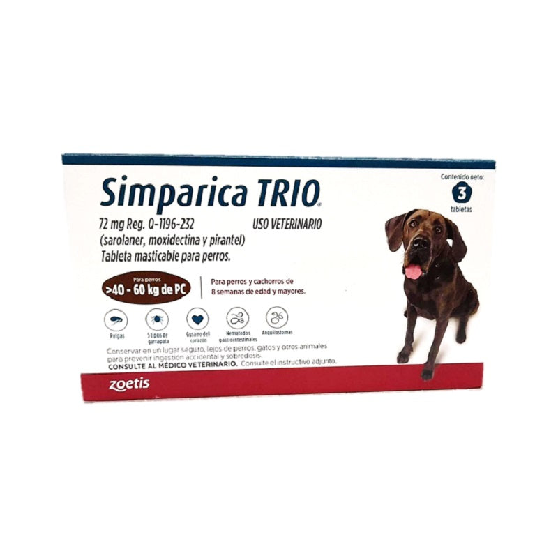 Simparica Trio para Perros – 3 Tabletas Masticables