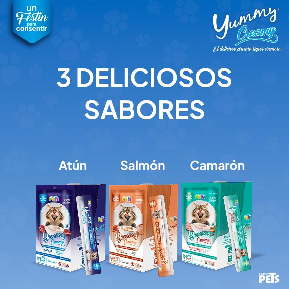 CAJA DISPLAY PREMIOS YUMMY CREAMY P/GATO - 12 PZAS