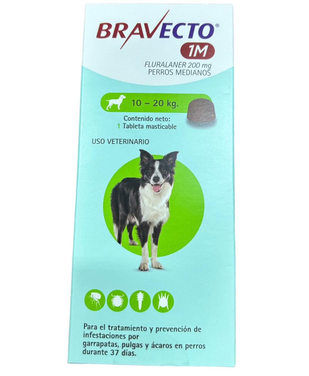 Bravecto 1M para Perros – Tableta Masticable de 1 Mes MSD