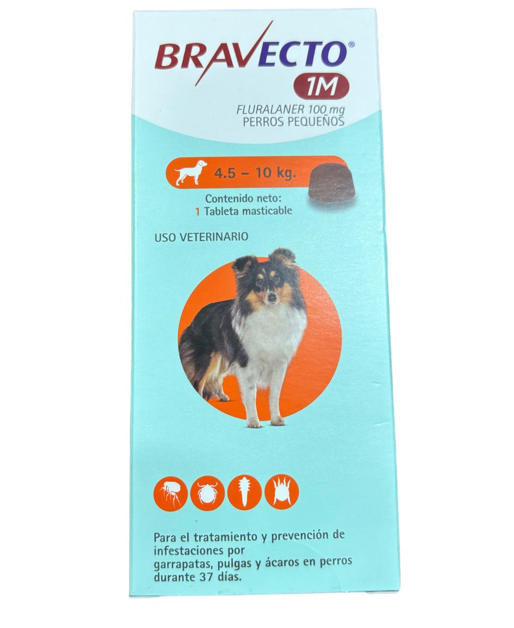 Bravecto 1M para Perros – Tableta Masticable de 1 Mes MSD