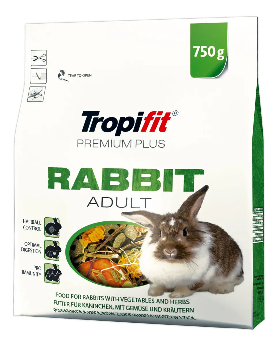 ALIMENTO TROPIFIT PREMIUM PLUS RABBIT ADULT 750g