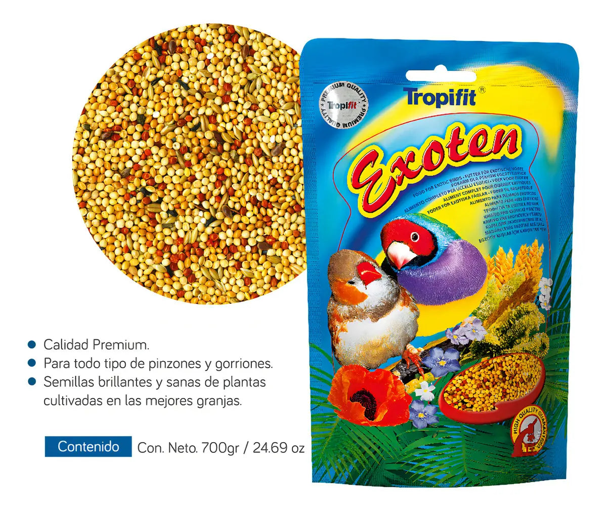 ALIMENTO IMPORTADO TROPIFIT EXOTEN 700g
