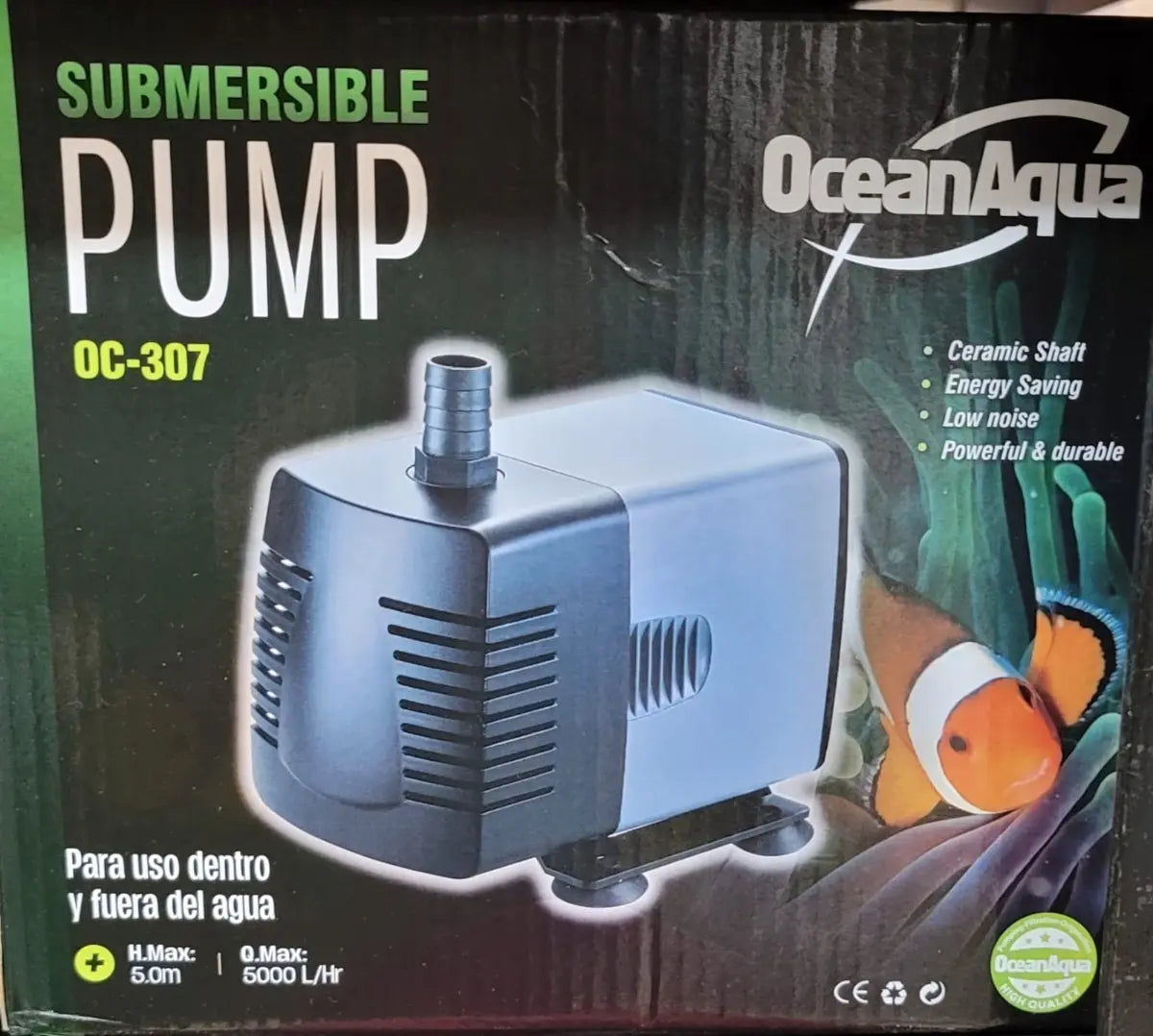 Bomba Sumergible Para Acuario Ocean Aqua OC-307 5000l/h