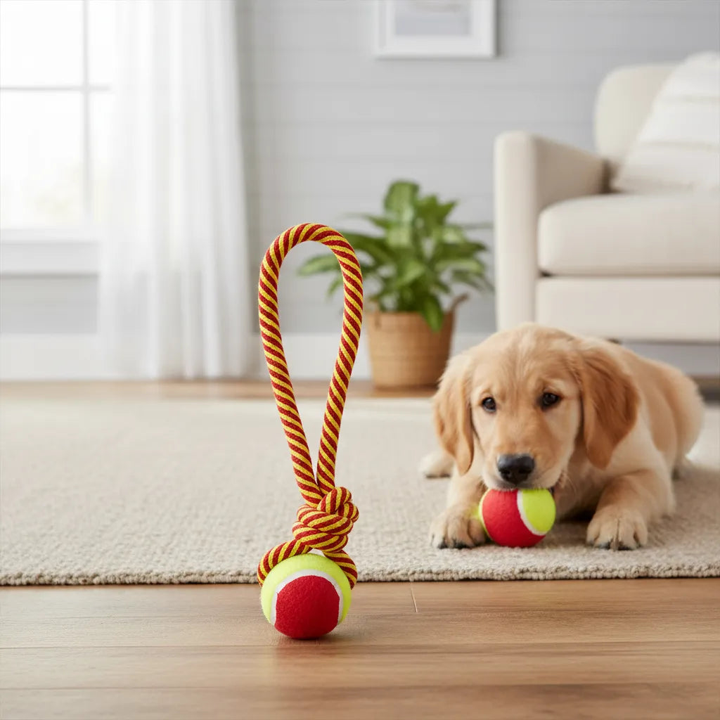 Juguete Jaladera Con Pelota Para Perros 32 Cm