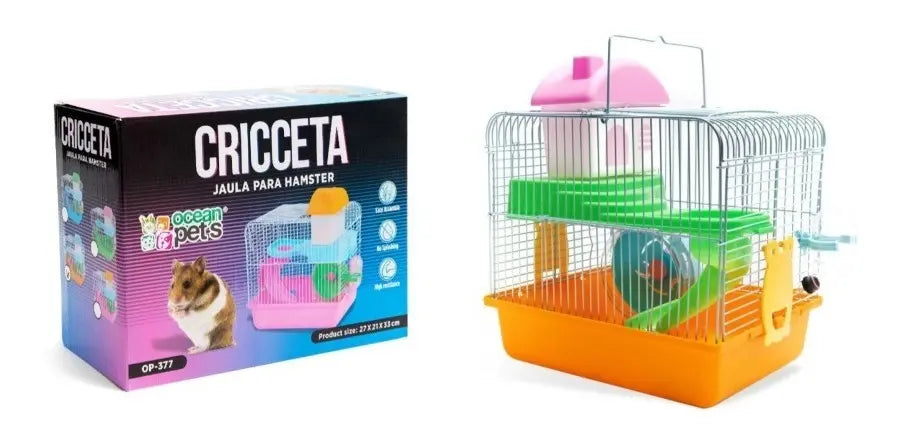 Jaula Para Hámster Op-377 Cricceta 27x21x33cm + Accesorios