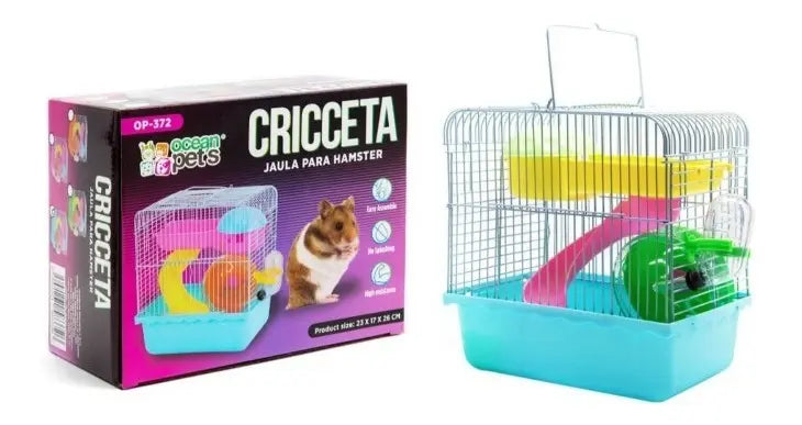 Jaula Para Hámster Cricceta 23x17x26cm + Accesorios