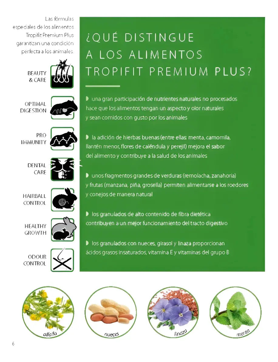 ALIMENTO TROPIFIT PREMIUM PLUS RABBIT ADULT 750g