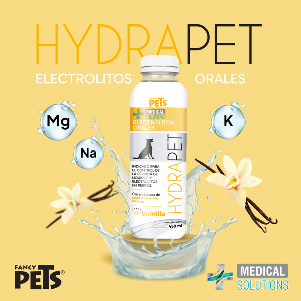 Electrolitos Orales Hydrapet Para Perros Sabor Vainilla 450ml
