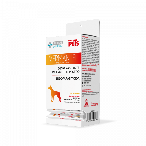 MS VERMANTEL DESPARASITANTE P/ PERRO ADULTO DISPLAY 15 PZAS