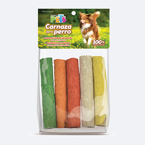 PALITOS HUECOS DE CARNAZA DE COLORES (125 X 22 MM) 5 PZ