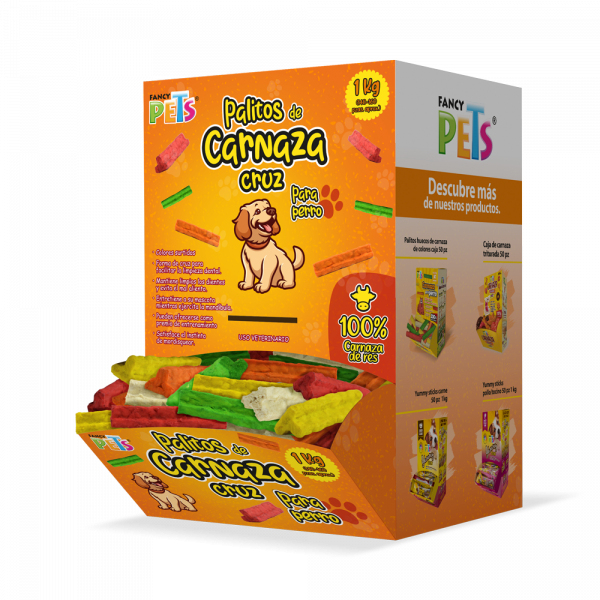 CAJA DE PALITOS DE CARNAZA CRUZ 1 KG