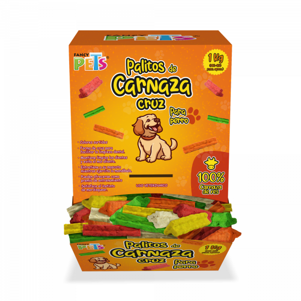 CAJA DE PALITOS DE CARNAZA CRUZ 1 KG
