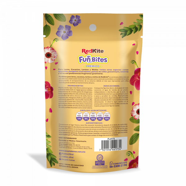 PREMIOS FUNBITES PARA CACATUAS, LOROS, LORITOS Y NINFAS