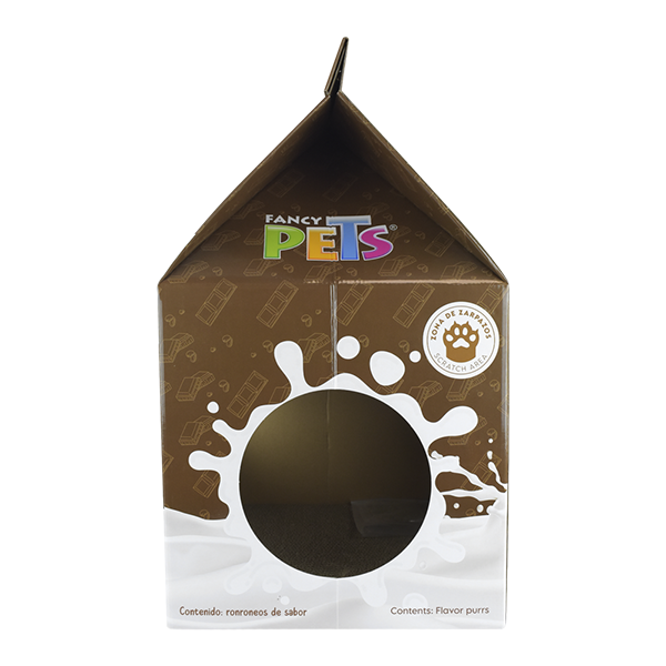CASA DE CARTON CON RASCADOR P/GATO CHOCOLATE