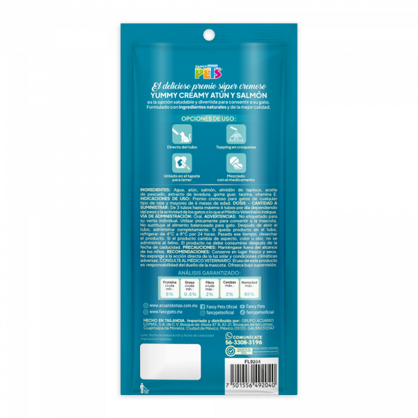 YUMMY CREAMY PARA GATO 56g (4 tubos de 14g c/u)