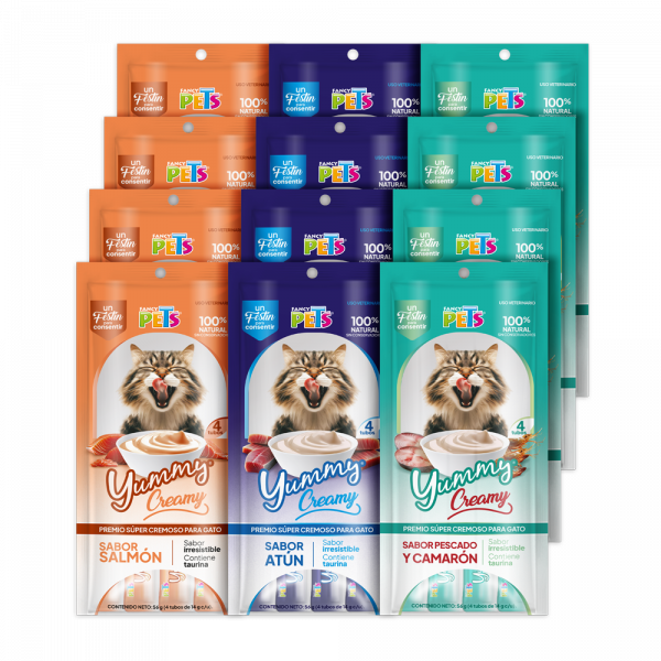 PREMIOS YUMMY CREAMY P/GATO SURTIDO - 12 PACK
