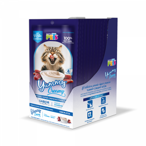 CAJA DISPLAY PREMIOS YUMMY CREAMY P/GATO - 12 PZAS