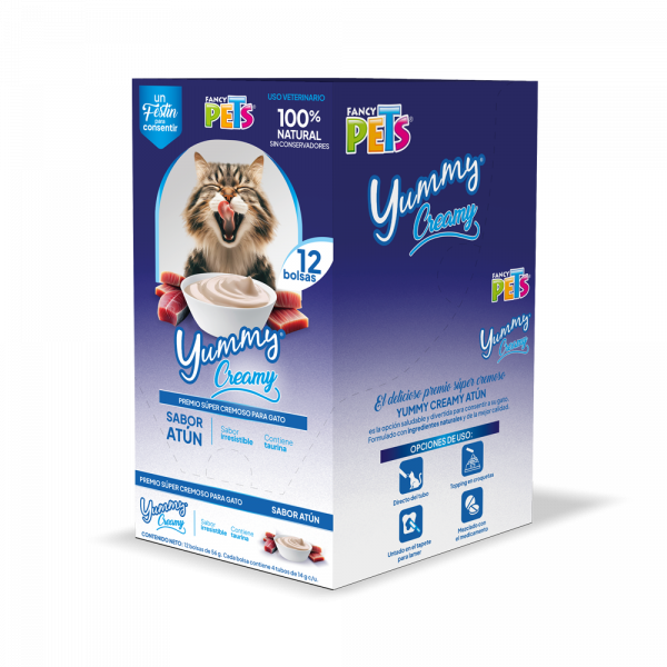 CAJA DISPLAY PREMIOS YUMMY CREAMY P/GATO - 12 PZAS