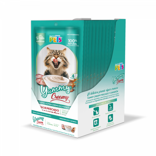 CAJA DISPLAY PREMIOS YUMMY CREAMY P/GATO - 12 PZAS