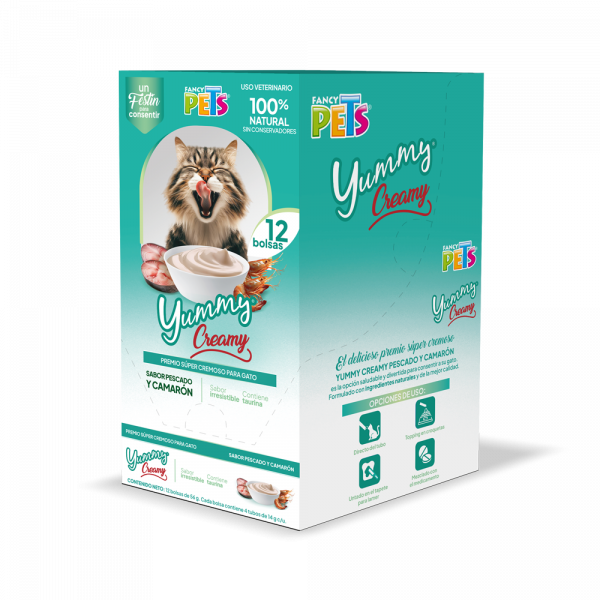 CAJA DISPLAY PREMIOS YUMMY CREAMY P/GATO - 12 PZAS