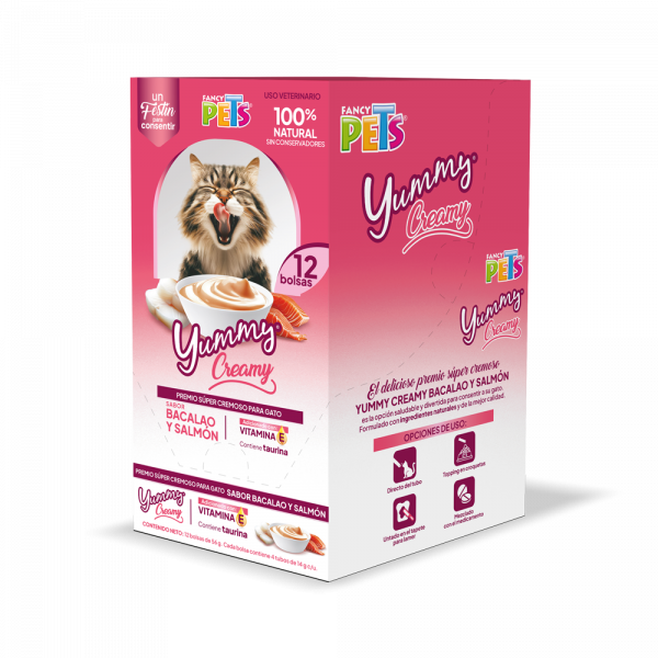 CAJA DISPLAY PREMIOS YUMMY CREAMY P/GATO - 12 PZAS