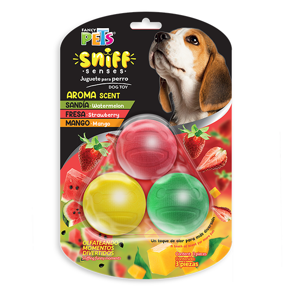 JUGUETE SET DE PELOTAS C/AROMA SNIFF 3 PIEZAS