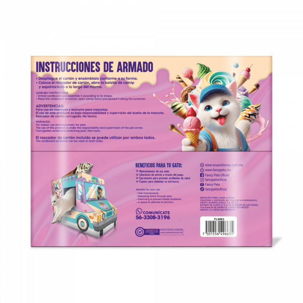CAMION DE HELADOS C/RASCADOR PARA GATO