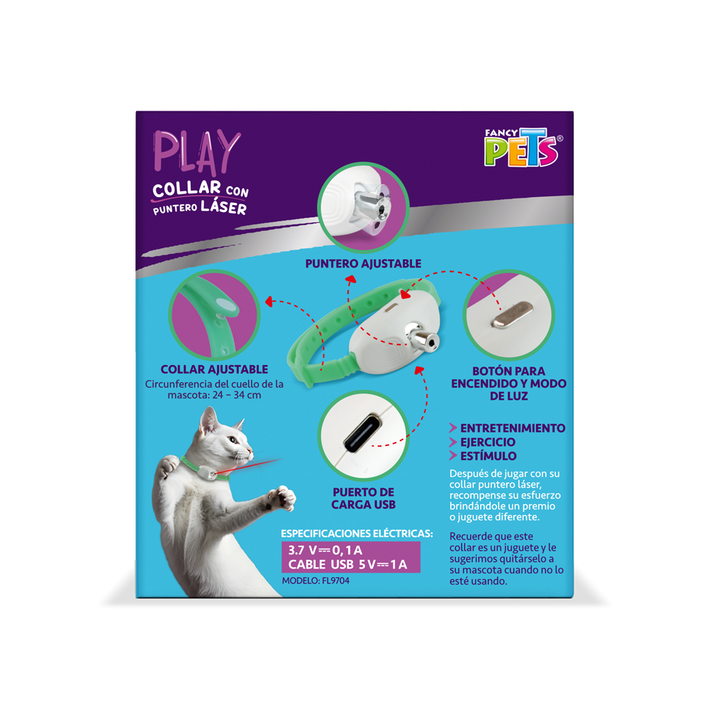 JUGUETE COLLAR PUNTERO LASER P/GATO