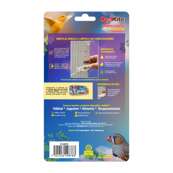 BEBEDERO P/AVES 75 ML - 2 PZAS REDKITE
