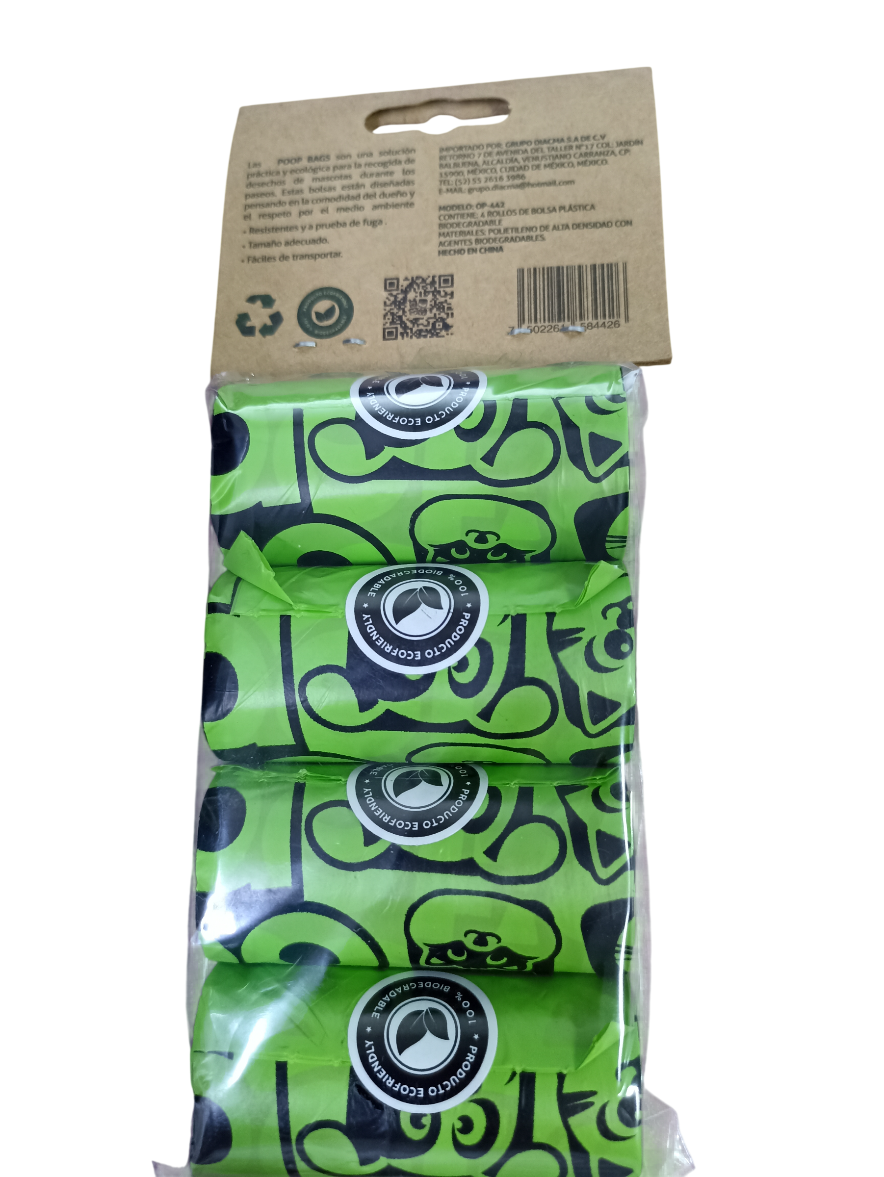 POOP BAGS BLISTER 4 ROLLOS 60 BOLSAS