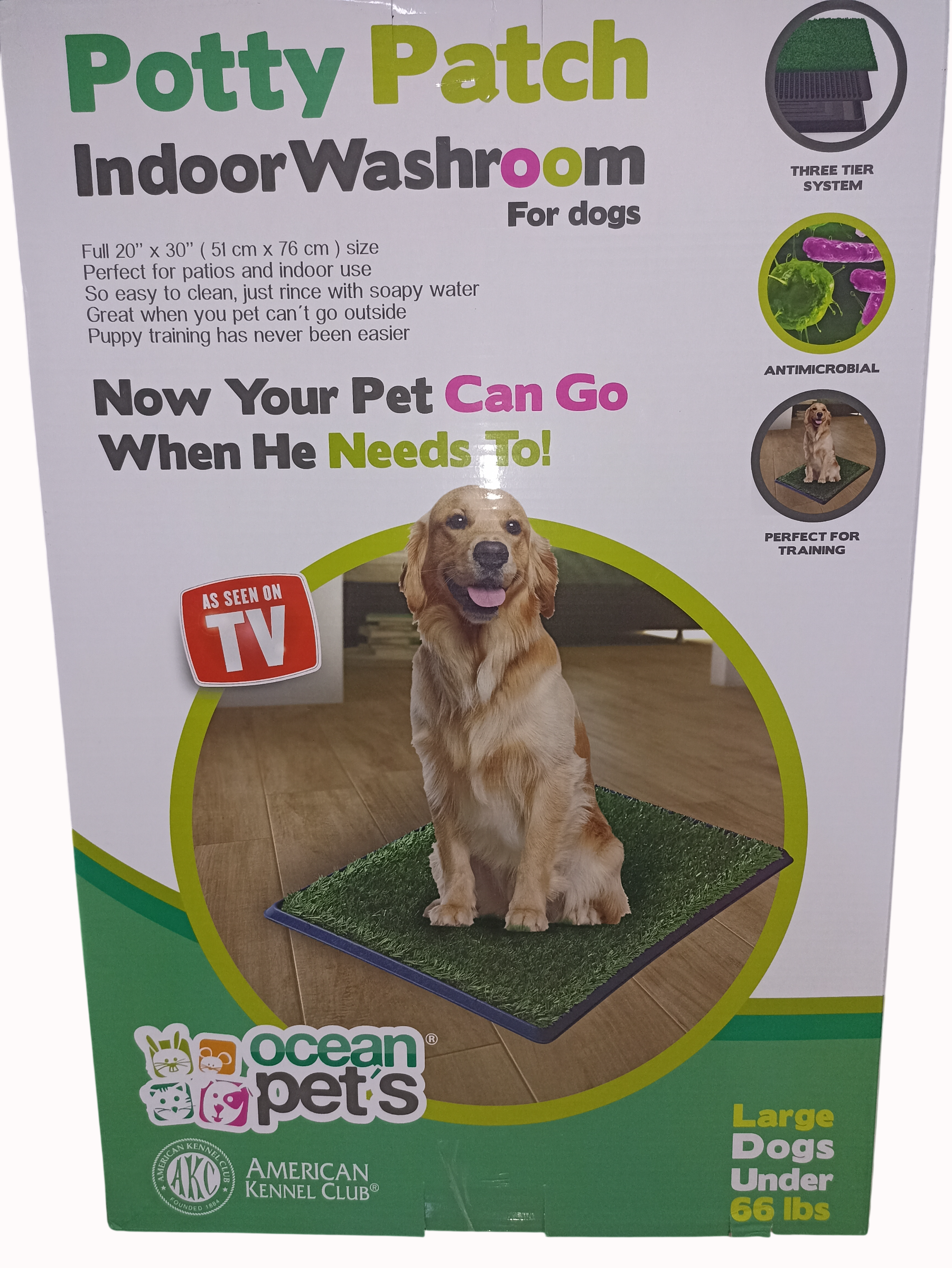 Tapete Sanitario Entrenador Indoor Puppy 3 En 1 GRANDE Ocean Pets 76 X 51